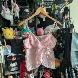 Vintage Pelican Cove Pink Lace Babydoll Cami